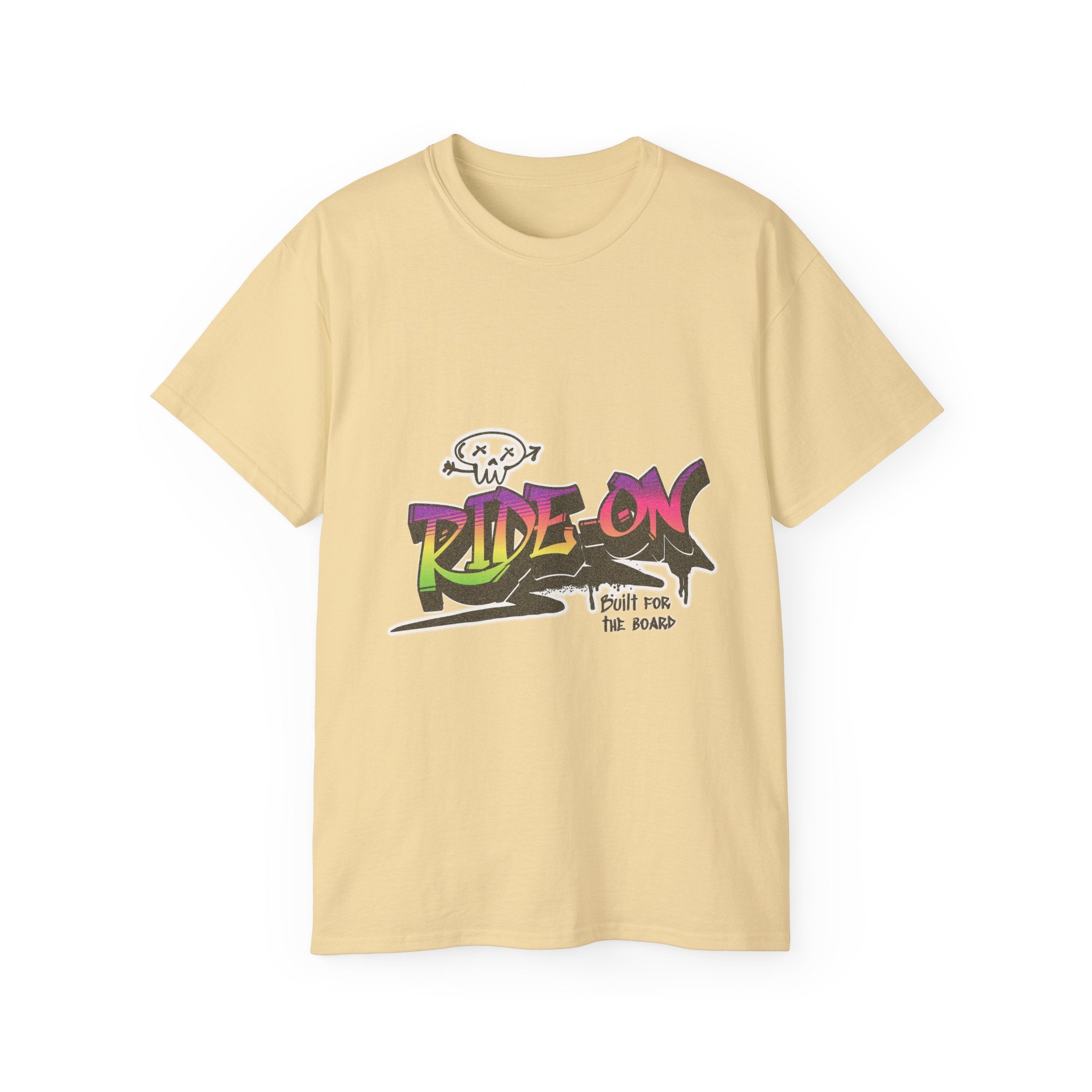 Ride-On - Unisex Cotton Tee (Front) - Damned Threads